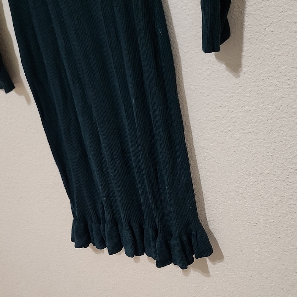 John + Jenn Green Ribbed Bodycon Dress Long Sleeve - Picture 12 of 12